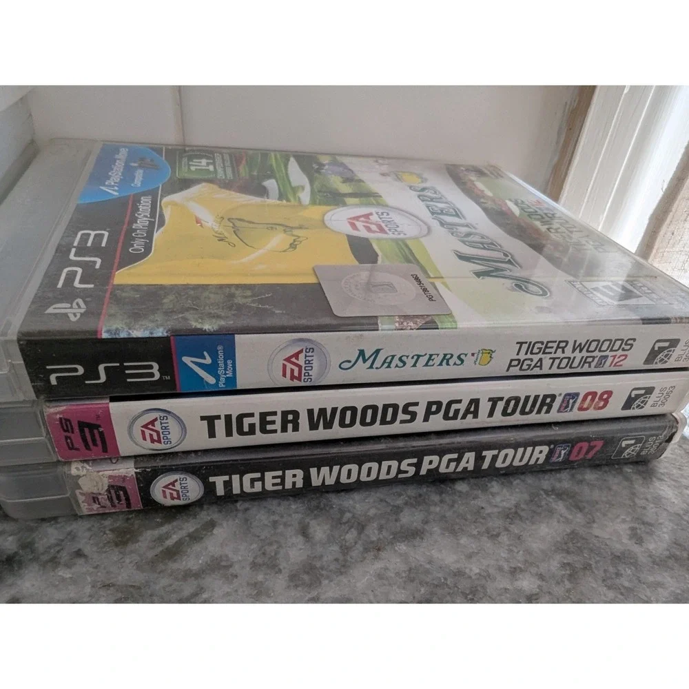 (3) Tiger Woods PS3‎ Games (Sony PlayStation 3), In Cases, Most With Manuals